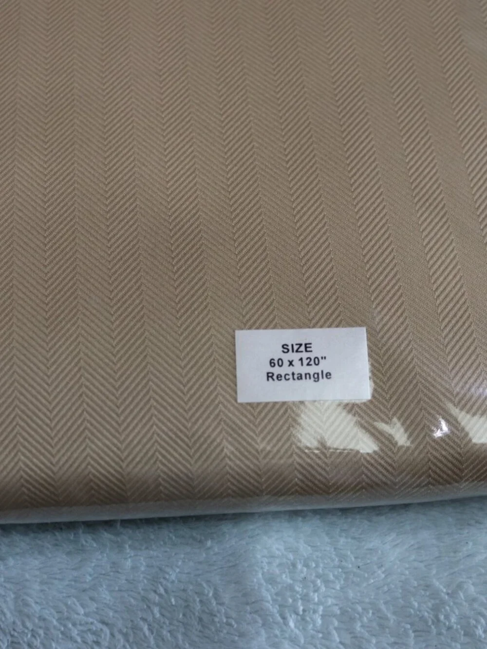 Sonoma tan textured tablecloth 60x120.